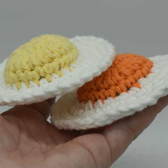 Handcrafted Crochet Fried Egg Catnip Toys Bundle of Two - Picture 5 of 5
